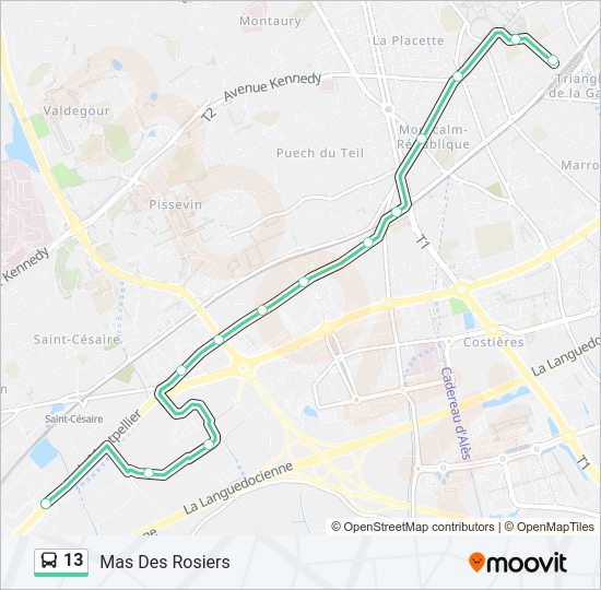 13 Bus Line Map