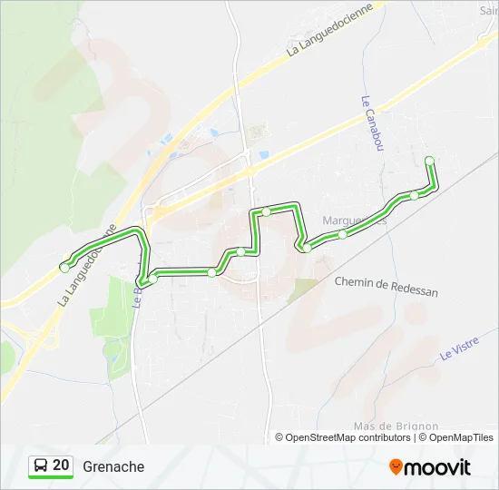 20 Bus Line Map