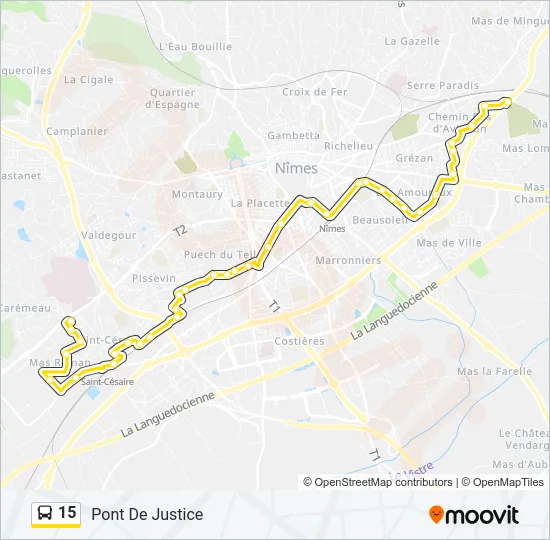 15 Bus Line Map