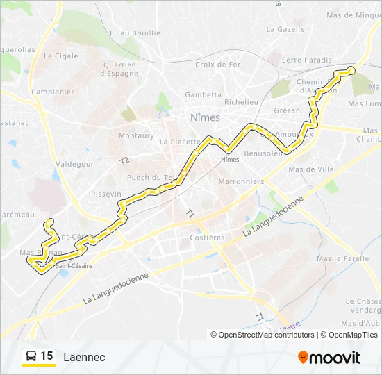15 Bus Line Map