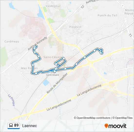 89 Bus Line Map