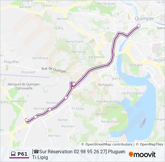 P61 Route Schedules Stops Maps Sur Reservation 02 98 95 26 27 Pluguen Ti Lipig Updated