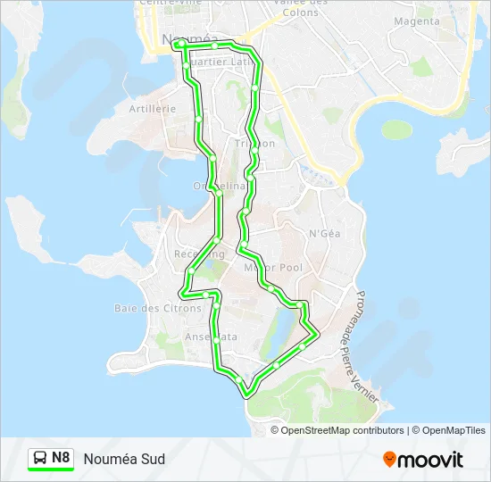 N8 Bus Line Map