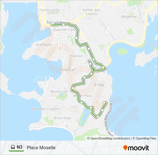 N3 Bus Line Map