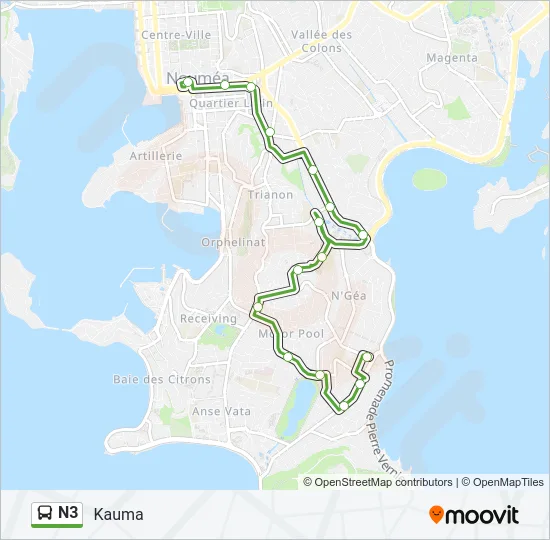N3 Bus Line Map