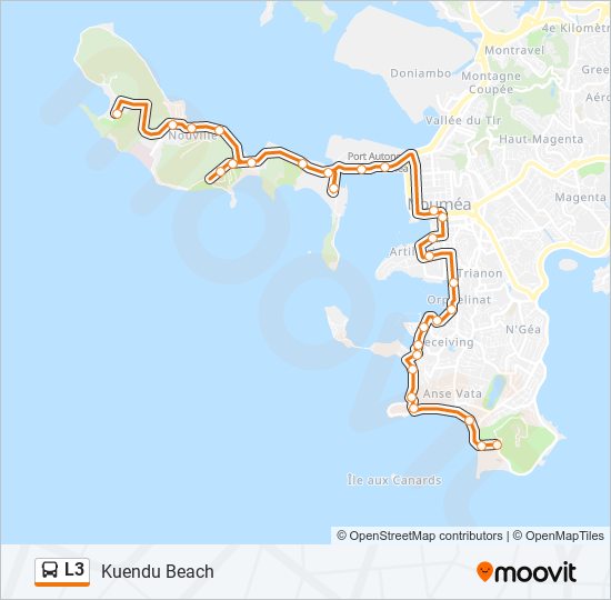 Plan de la ligne L3 de bus