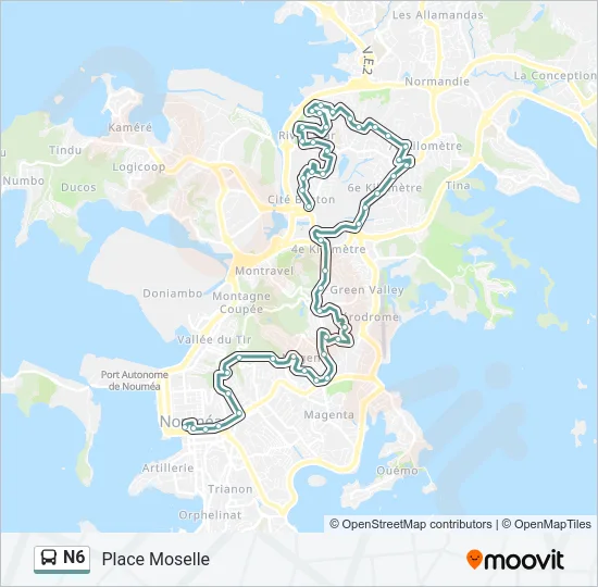 N6 Bus Line Map