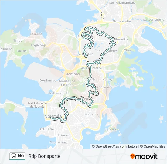 N6 Bus Line Map