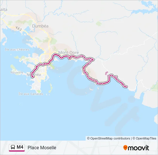 M4 Bus Line Map