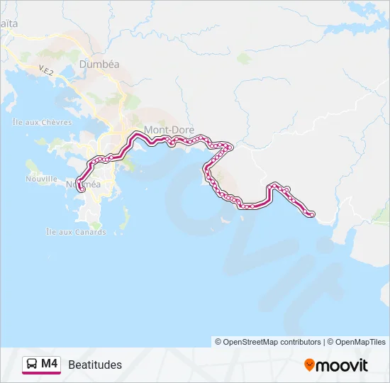 M4 Bus Line Map
