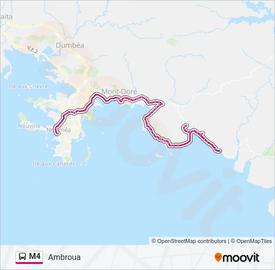 M4 Bus Line Map