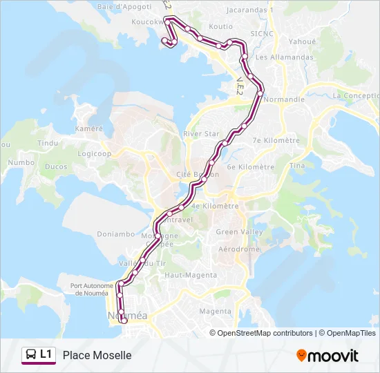 L1 Bus Line Map