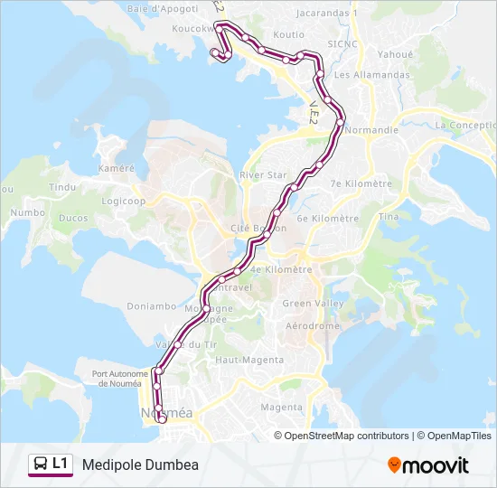 L1 Bus Line Map