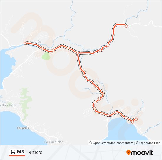 M3 bus Line Map