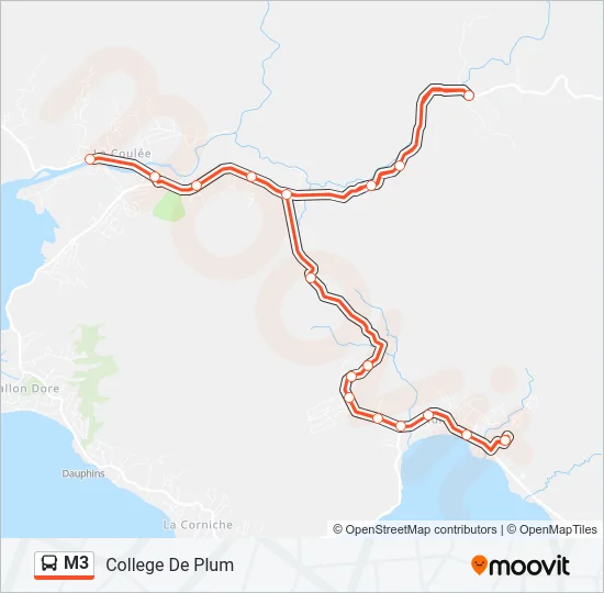 M3 Bus Line Map