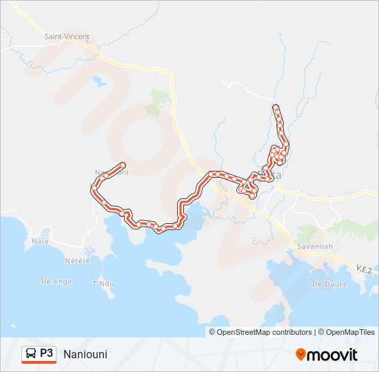 P3 bus Line Map