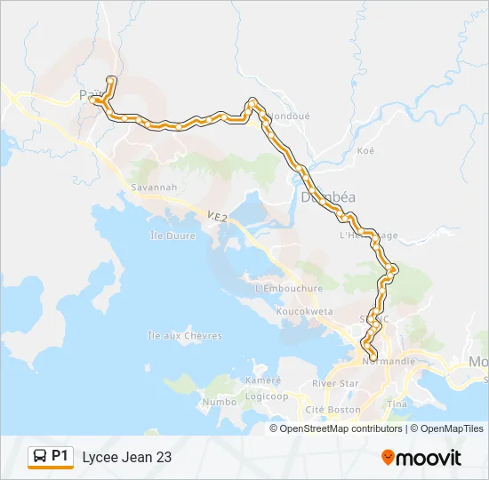 P1 Bus Line Map