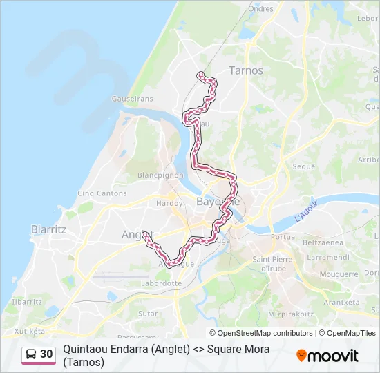 30 Bus Line Map
