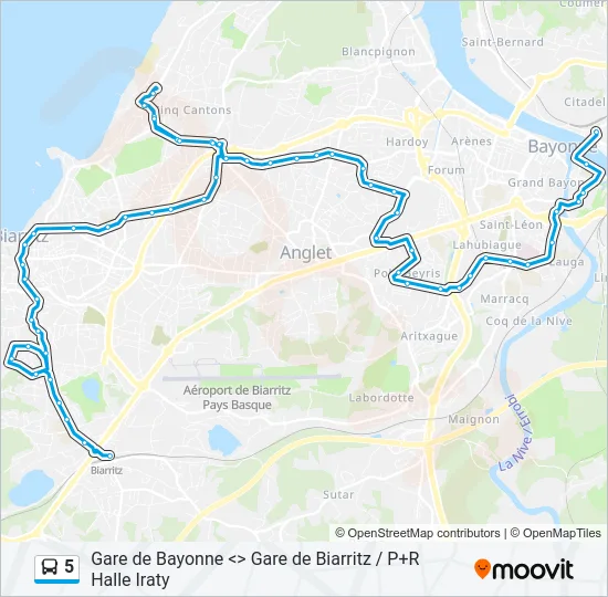 5 Bus Line Map