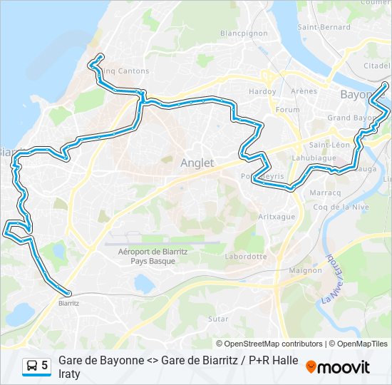 Mapa de 5 de autobús