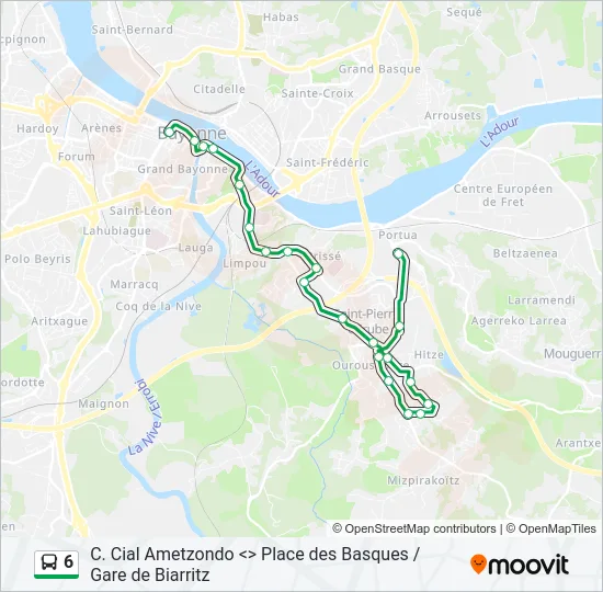 6 Bus Line Map