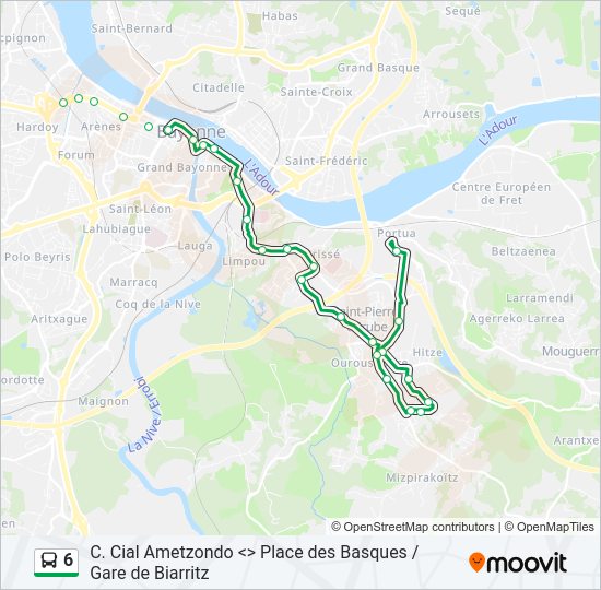 Plan de la ligne 6 de bus