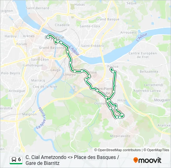 6 Bus Line Map