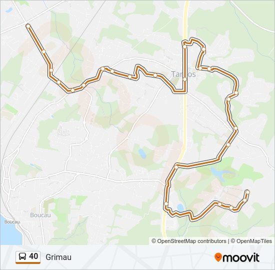 Plan de la ligne 40 de bus