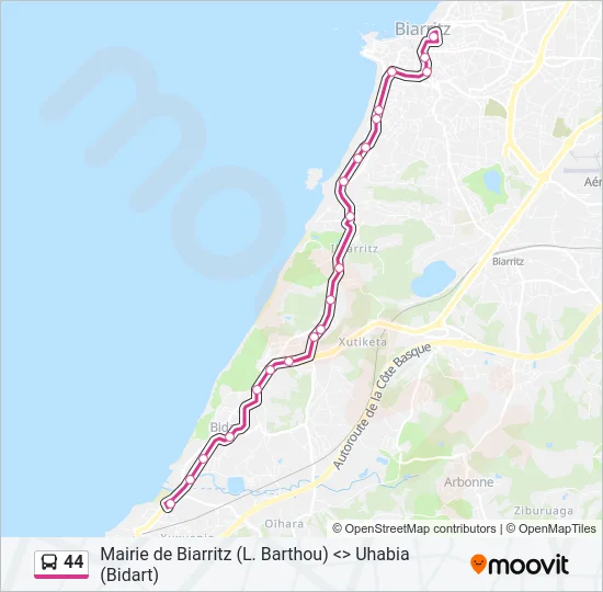 44 Bus Line Map