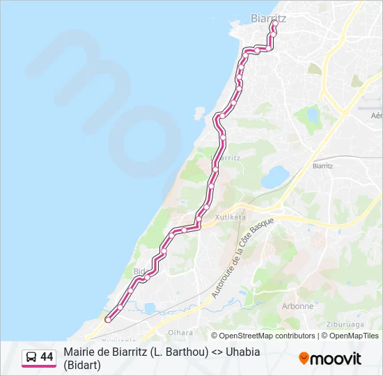 44 Bus Line Map
