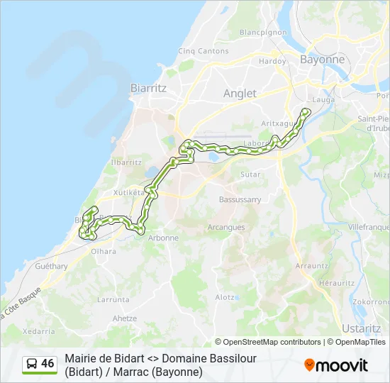 46 Bus Line Map
