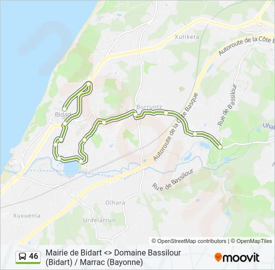 46 Bus Line Map