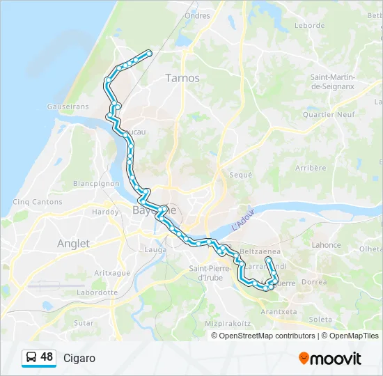48 Bus Line Map