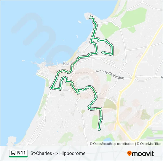 N11 Bus Line Map