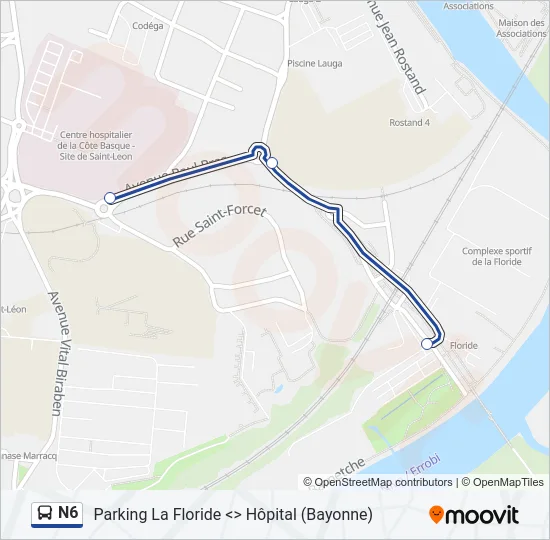 N6 Bus Line Map