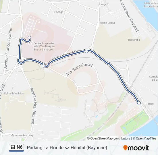 N6 Bus Line Map