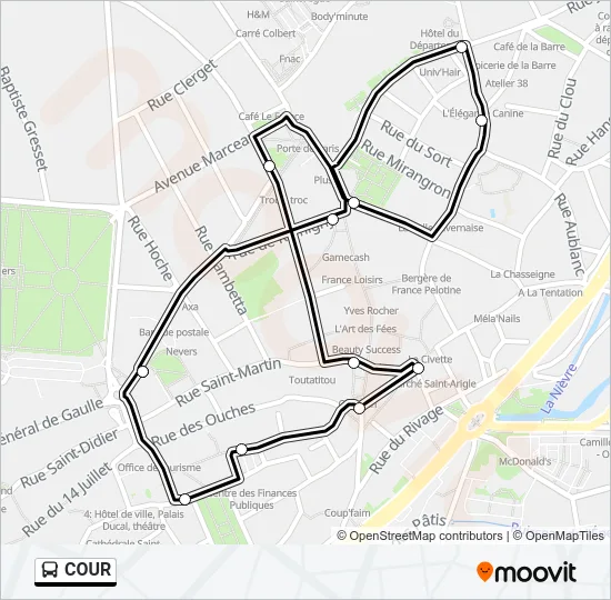 COUR Bus Line Map