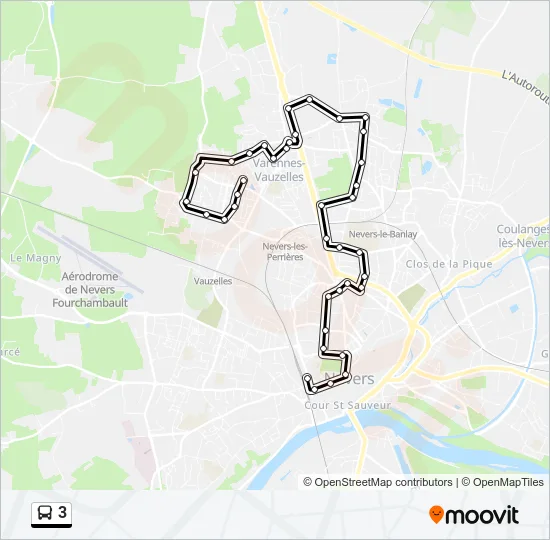 3 Bus Line Map