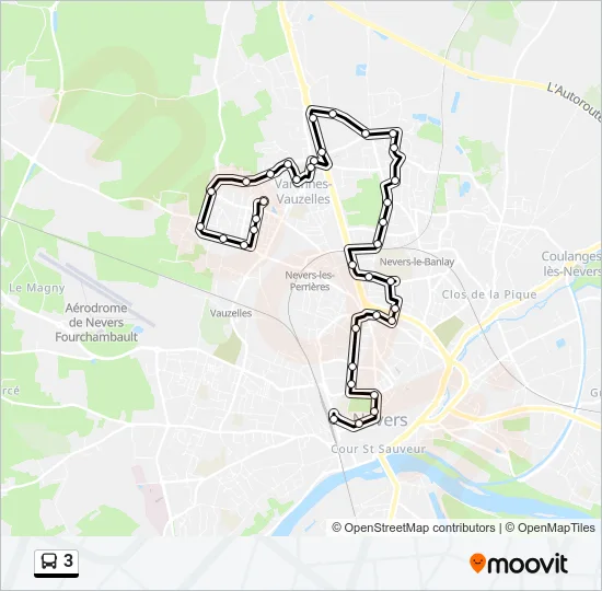 3 Bus Line Map