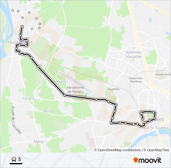 5 Bus Line Map