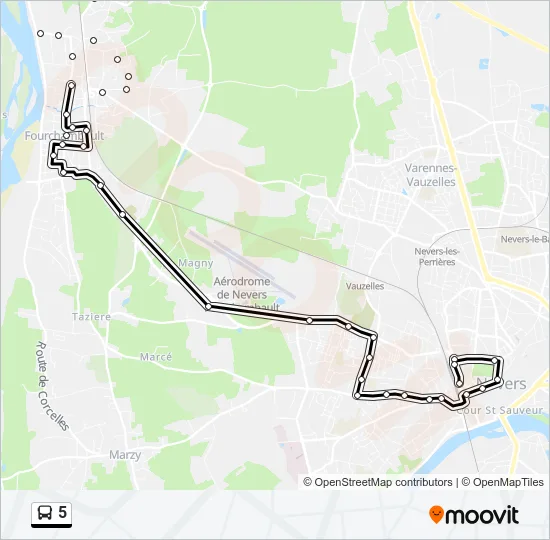 5 Bus Line Map