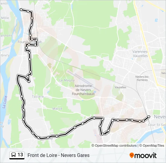 13 Bus Line Map