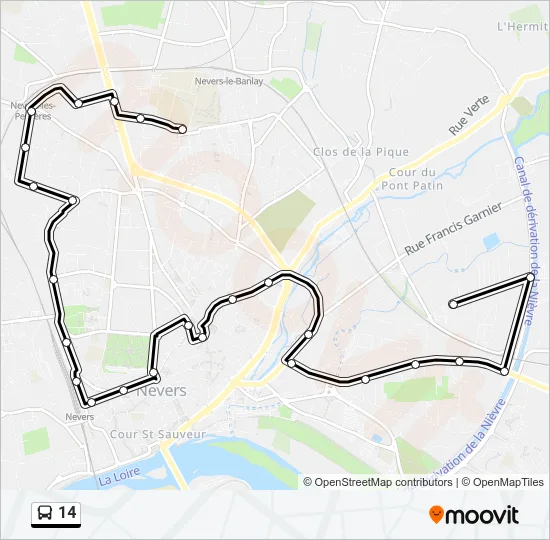 14 Bus Line Map