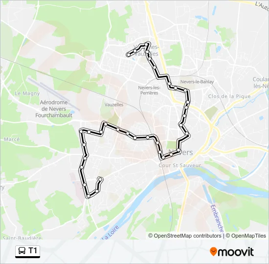 T1 Bus Line Map