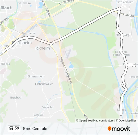 59 Bus Line Map