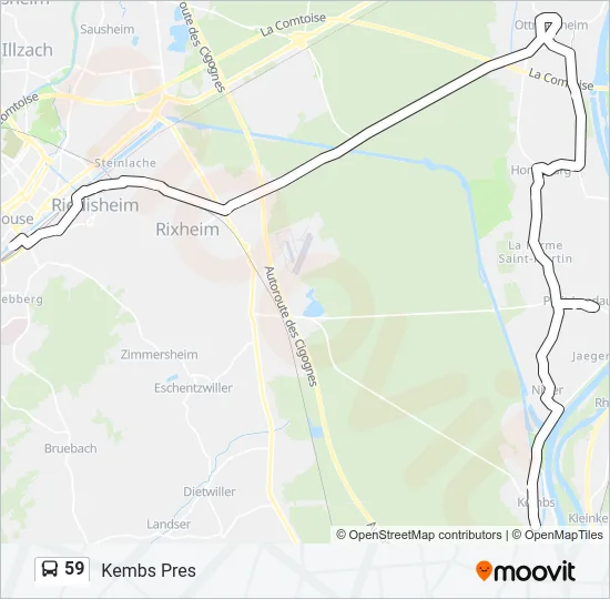 59 Bus Line Map