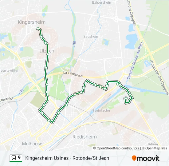 9 Bus Line Map