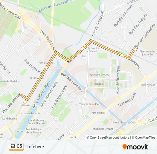 C5 Bus Line Map
