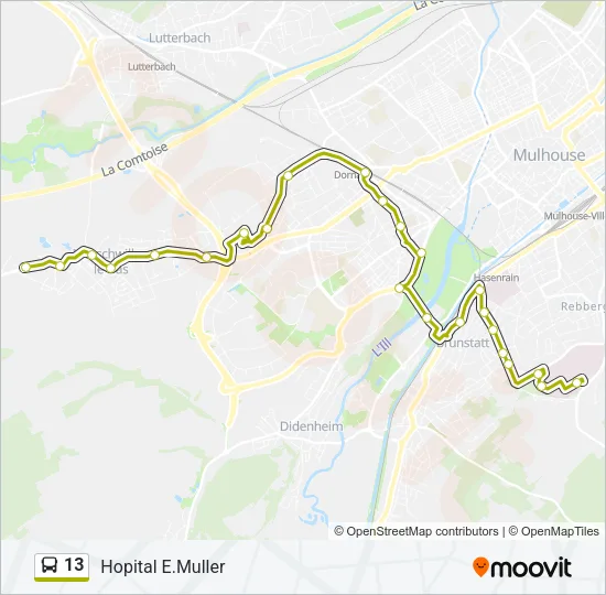 13 Bus Line Map