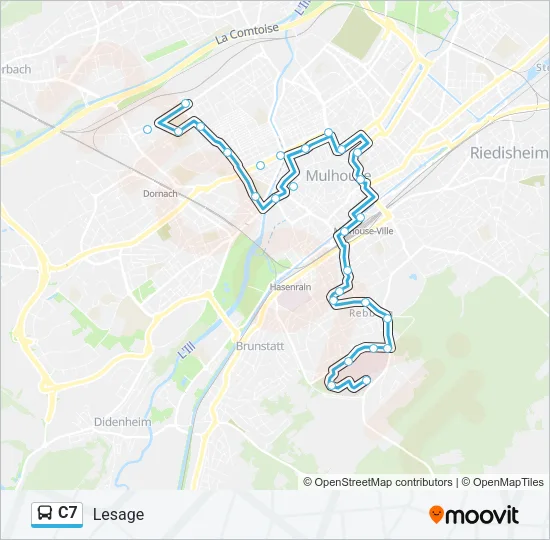 C7 Bus Line Map